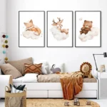Whimsical Animal Canvas Art for Kids' Dreamy Spaces - Image 3