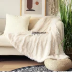 120-160CM Solid Color Soft Fluffy and Comfortable Faux Microfiber Blanket for Bed Sofa - Image 6