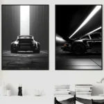 Stunning Black & White Luxury Car Canvas Art for Modern Homes - Image 5