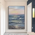 Natural Sea Wave Landscape Oil Painting Wall Canvas, Home Art, Hand Picture, Modern Artwork for Living Room, Unframed - Image 4