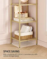 Bookcase Bookshelf, Tempered Glass Arched Bookshelf for More Storage, Slim Shelving Unit for Bedroom, Bathroom, Home Office, Ste - Image 5