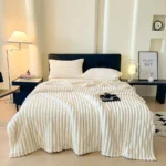 Spring Throw Blanket for Couch, Cozy Warm Plush Striped Blanket for Sofa Bedroom Living Room, All Season Use Festival Home Decor - Image 3