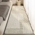 VIKAMA Upgraded Material Simple Lines Bedroom Bedside Rug Living Room Bathroom Kitchen Non-slip Washable Carpet Mat Home Decor