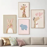 Whimsical Nordic Fox & Unicorn Canvas Art for Kids' Rooms - Image 3
