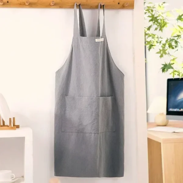 Chic Linen Denim Apron for Stylish Home Chefs & Baristas