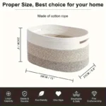 1 Bohemian style cotton rope woven storage basket, large capacity toy, home decoration, Christmas and New Year gift organizer - Image 5