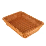Handwoven Rectangular Rattan Wicker Basket Fruit Tea Snack Bread Picnic Cosmetic Storage Box Kitchen Supplies Household Tools - Image 2