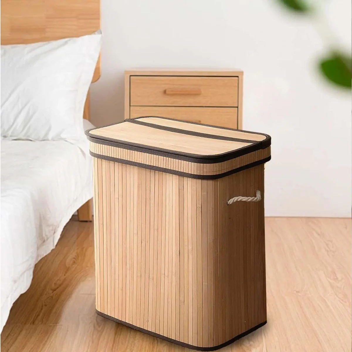 Large Laundry Basket Laundry Hamper Tall Freestanding Organizer with Lid Clothes Hamper Storage Basket for Living Room Dorm - Image 4