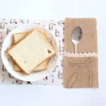 AS60-40PCS Country Wedding Table Silverware Holder Natural Burlap Cutlery Pockets Fork Pockets Rustic Wedding Decoration