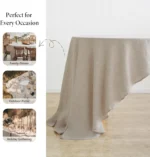 Premium French Linen Round Tablecloth - Washable & Elegant for Any Occasion - Image 4