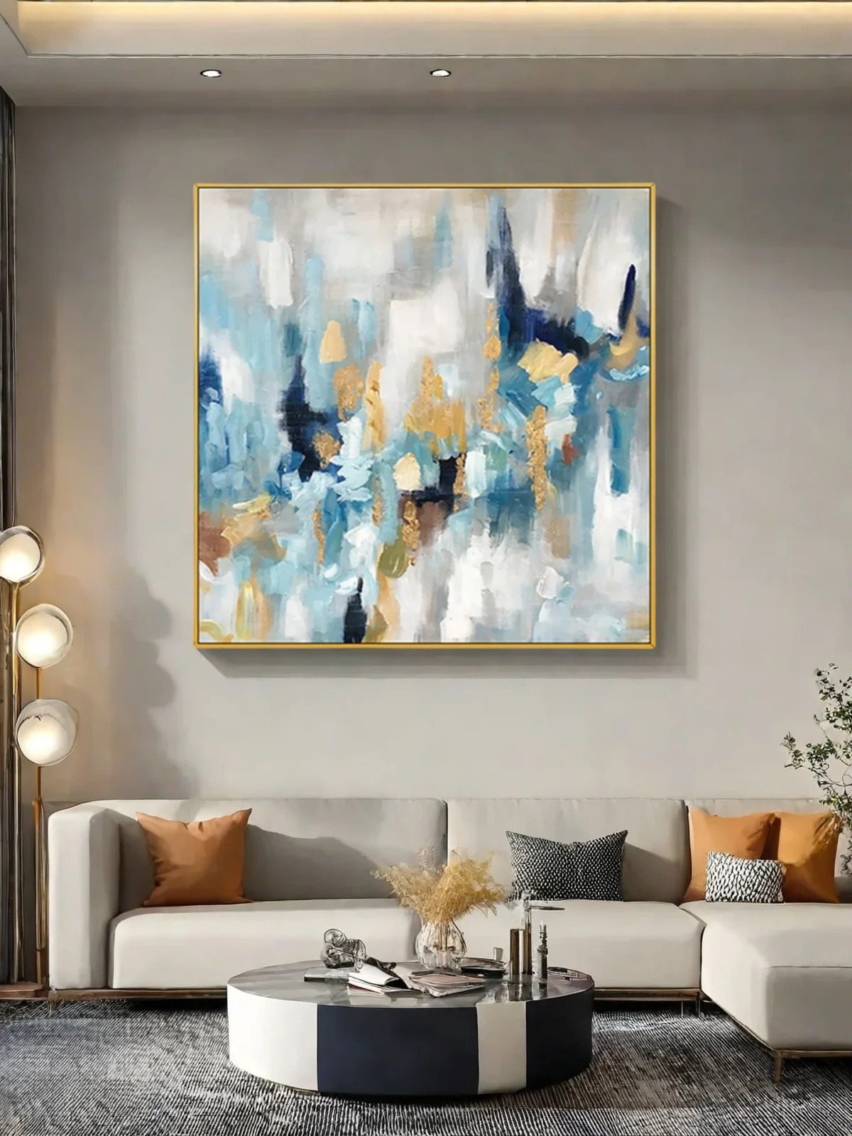 Scrolled Abstract Oil Painting on Canvas – High-End Hand Painted Wall Art for Home Decor - Image 2