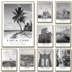 Stylish Black & White City Art Prints for Travel Lovers