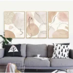 Bohemian Beige Geometric Canvas Art for Chic Interiors - Image 5