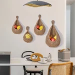 Handwoven Hanging Wall Vegetable Fruit Basket Organizer Container Decor for Kitchen Garden Mount Wall Plant Flower Onion Storage - Image 4