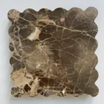 Square Scallop Tray Travertine Beige Yellow Purple VOLAKAS Jazz White Marble Stone jewelry Trinkets Catchall Dish - Image 2