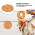 Rattan Placemat Natural Handmade Heat Resistant Thick Hot Pads Mats Rattan Trivets Kitchen Table Decoration Accessories - Image 3