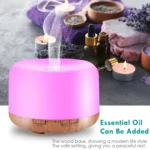 Mini Size Wood Grain Aroma Diffuser Usb Essential Oil Humidifier With Colorful Night Lights Air Humidifier Machine 500ml Home - Image 4