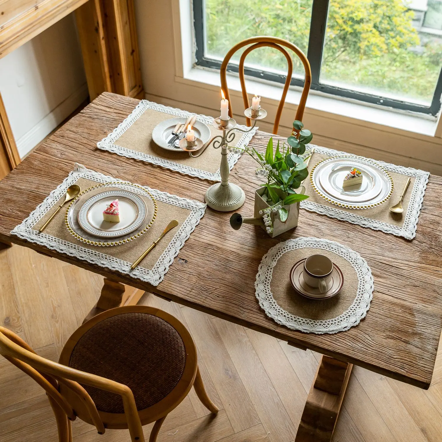 2 PCS Braided Placemats Heat Resistant Jute Table Mats Farmhouse Woven Fabric Natural Place Mats for Decorations Indoor Outdoor 5 kf S75db8dcbeb9549e08f83267656767c08d