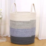 Cotton Rope Braided Dirty Clothes Basket Household Items Toys Storage Bag Living Room Bedroom Storage Cloth Art Storage Basket - Image 3