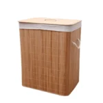 Foldable Bamboo Laundry Basket with Lid 60l Capacity Storage Bin for Efficient Home Clothes Organizer 40x30x50cm Space Saving - Image 5