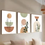 Boho Abstract Plant Canvas Prints - Modern Wall Art Trio