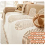 Thicken chenille Green Sofa Cover Sofa Blanket simple geometrical cushion ins wind sand hair towel fashion blanket Sofa Towel - Image 5