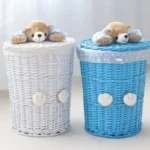 Rattan Laundry Organizer - Toy Storage Box, Large Household Basket with Lid, Multifunctional Dirty Clothes Hamper Woven Storage - Image 6