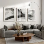 Elegant Black & White Abstract Canvas Art for Modern Homes - Image 2
