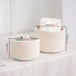 Handmade Woven Cotton Rope Storage Basket Cosmetics Jewelry Desktop Storaging Keys Snacks Box Sundries Organizer - Image 4