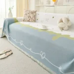 Luxury Reversible Chenille Sofa Cover - Ocean Blue Elegance for All Seasons - Image 6