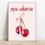 Pink Bow Balloons Swan Teddy Bear Cherry Watercolor Posters Prints Canvas Printing Wall Art Picture for Living Room Home Decor - Image 2
