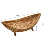 Decorative Imitation Rattan Baskets Bread Fruit Wicker Serving Tray Handwoven Plate Tray French Fries Boats Storage Bowls Platte - Image 6