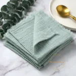 Vintage Cotton Gauze Napkins 50-Pack - Retro Burr Design for Celebrations