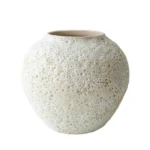 Elegant White Ceramic Vase - Textured Centerpiece for Any Room