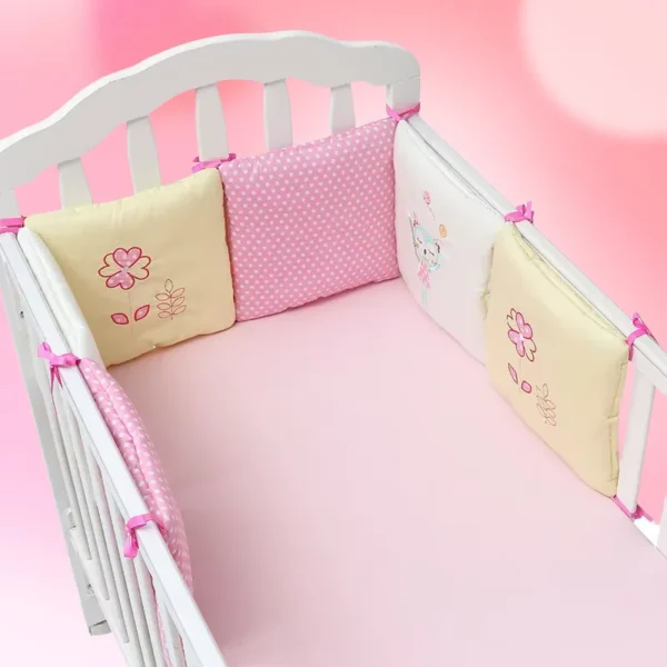 6Pcs/Set Baby Bed Protector Crib Bumper Pads Baby Bed Bumper Kids Safety Bed Around Cotton Blend Crib Anti-collision Anti-fall
