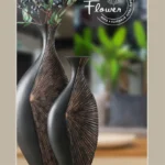 Light Luxury Retro - style Vertical Black Resin Vase Ideal for New Chinese - inspired Living Room and Entrance Dried Flower Dec - Image 5