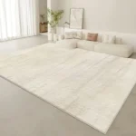 Luxury High-End Light Cream Sofa Carpet Wabi-Sabi Style Plain Floor Mat for Living Room Bedroom Home Decor - High Quality