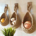 1pcs Handwoven Hanging Basket Wall Vegetable Fruit Organizer Container Decor for Kitchen Garden Mount Wall Plant Flower Onion - Image 2