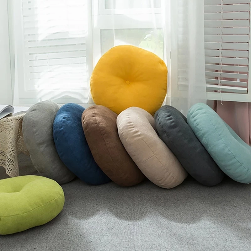 Floor Seat Pillow Solid Color Suitable for Meditation Yoga Round Seat Pads Mat Pouf Sofa Chair Bed Car Seat Pillows Cushions 9 kf