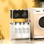 Foldable Laundry Basket Clothes Hamper for Home Laundry Organizer Accessories with Shelf Laundry Storage Baskets Large Capacity - Image 4