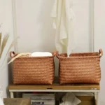 Set of 2 Handmade Woven Storage Baskets - Versatile Organizers, Shelf Baskets - Image 5