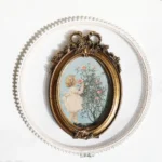 Golden Vintage Oval Photo Frame Elegant Tabletop Decor for Bedroom Study Living Room Perfect Gift Idea - Image 2