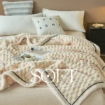 Luxurious Coral Velvet Autumn Blanket - Soft, Fluffy Comfort - Image 3