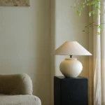 Japanese Wabi-sabi Retro Ceramic Base Table Lamps Fabric Lampshade Living Room Villa Hotel Homestay Desk Lights Decoration Home