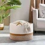 Stylish Cotton Rope Storage Basket - Versatile Laundry Organizer - Image 4