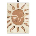 Boho Chic Abstract Leaf Canvas Art for Stylish Spaces - Image 2