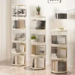 Rotating Bookshelf 360 Degree Home Bookcase Floor Shelf Student Picture Book Living Room Storage Rack Creative Storage Cabinet - Image 5