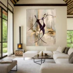 Vibrant Hand-Painted Abstract Dance Canvas for Inspired Spaces - Image 5