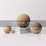 Wabi-Sabi Travertine Marble Sphere, Hand-Polished Natural Stone Ball Decor for Living Room, Entryway, office, Hotel Organic - Image 3