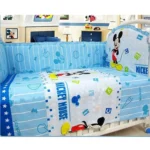 6Pcs Mickey Mouse Crib Set for Baby Girl Cunas para Bebes Crib Bedding Set Standard Size (4bumper+sheet+pillowcase) - Image 2